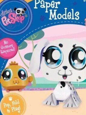 Littlest Pet Shop Paper Models Hamster & Dalmatian Make baby animals NEW